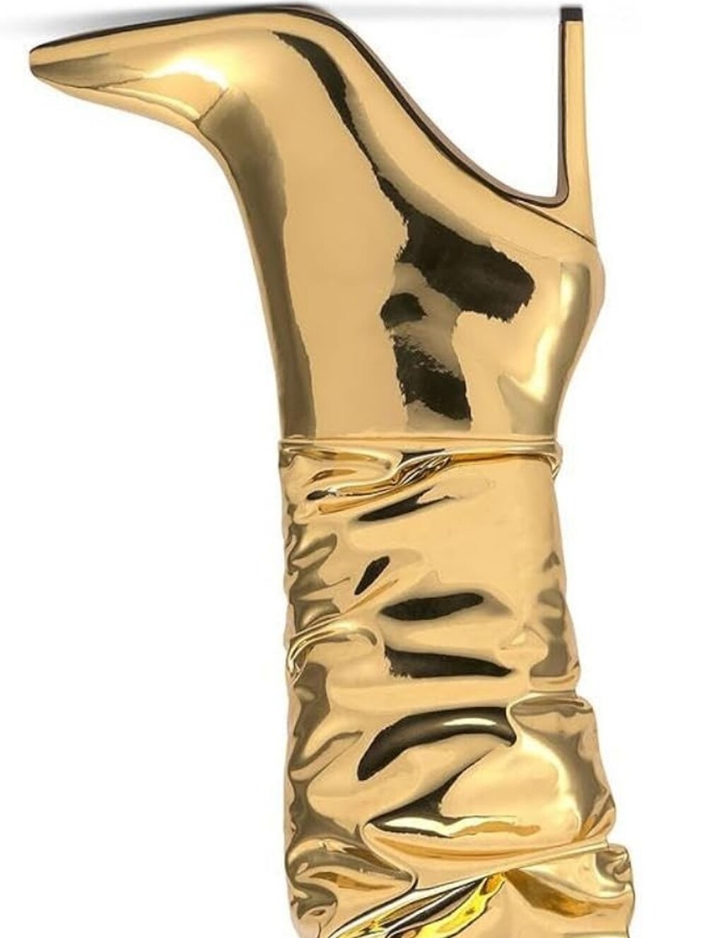 INC International Concepts Metallic Gold Pointed-Toe Knee-High Stiletto Boots